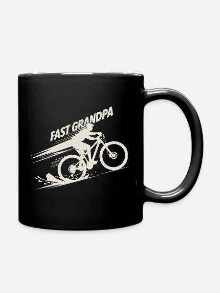 Fast Grandpa Mountain Bike E-Bike Gift for Grandpa - Full Colour Mug - black