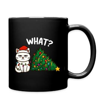 Annyoed Cat Christmas Lights - Full Colour Mug - black - Right