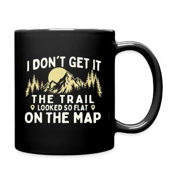Trail Looked Flat On The Map Funny Hiking Joke - Full Colour Mug - black - Right