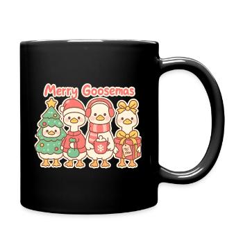 Fröhliches Gänsemas-Trio, Entenlins - Tasse einfarbig - Schwarz - Rechts