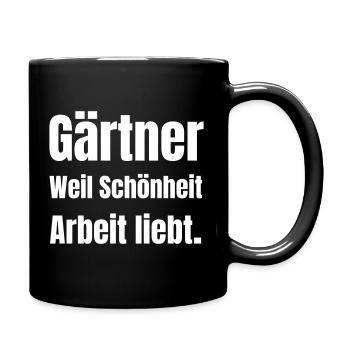 Jardinier – Parce que la beauté aime le travail - Mug uni - noir - Droite