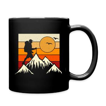 Hiking Hiker Mountaineer Gift - Full Colour Mug - black - Right