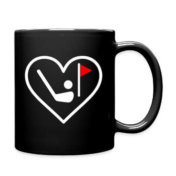 Golf Heart Club Ball Sport Gift - Full Colour Mug - black - Right