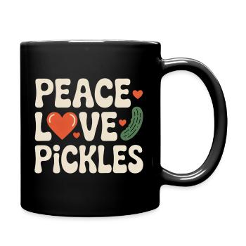 Peace Love Pickles Cucumber Love Pickles - Full Colour Mug - black - Right