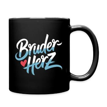Bruderherz Brüder Großer Bro Spruch Kleiner Bruder - Tasse einfarbig - Schwarz - Rechts