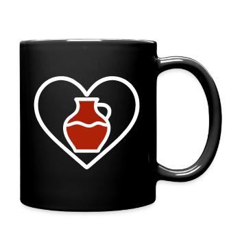 Keramik Herz Keramik Vase Ton Kunst Handwerk - Tasse einfarbig - Schwarz - Rechts