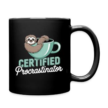 laziness humor - Full Colour Mug - black - Right
