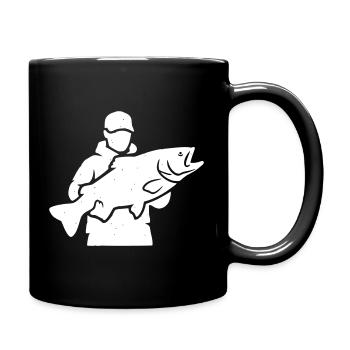 Angler pride: Classic fisherman silhouette - Full Colour Mug - black - Right