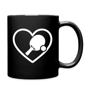 Herz + Tischtennis – Tischtennis-Liebhaber - Tasse einfarbig - Schwarz - Rechts