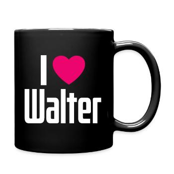 J’adore Walter Cœur Rose J’aime Walter - Mug uni - noir - Droite