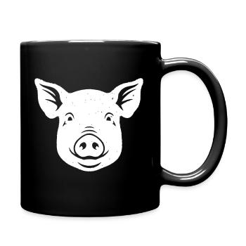Pig Head Face Farm Vector - Full Colour Mug - black - Right