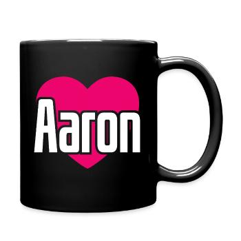 J’aime Aaron Coeur rose J’aime Aaron - Mug uni - noir - Droite