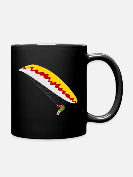 Bunter Gleitschirm - Tasse einfarbig - Schwarz