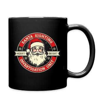 Weihnachtsmann-Sichtungsuntersuchungseinheit Lusti - Tasse einfarbig - Schwarz - Rechts