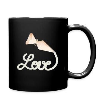 Piping bag writes "Love" – sweet decoration motif - Full Colour Mug - black - Right