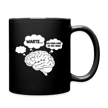 GehirnGedanken Comic - Tasse einfarbig - Schwarz - Rechts