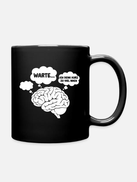 GehirnGedanken Comic - Tasse einfarbig - Schwarz