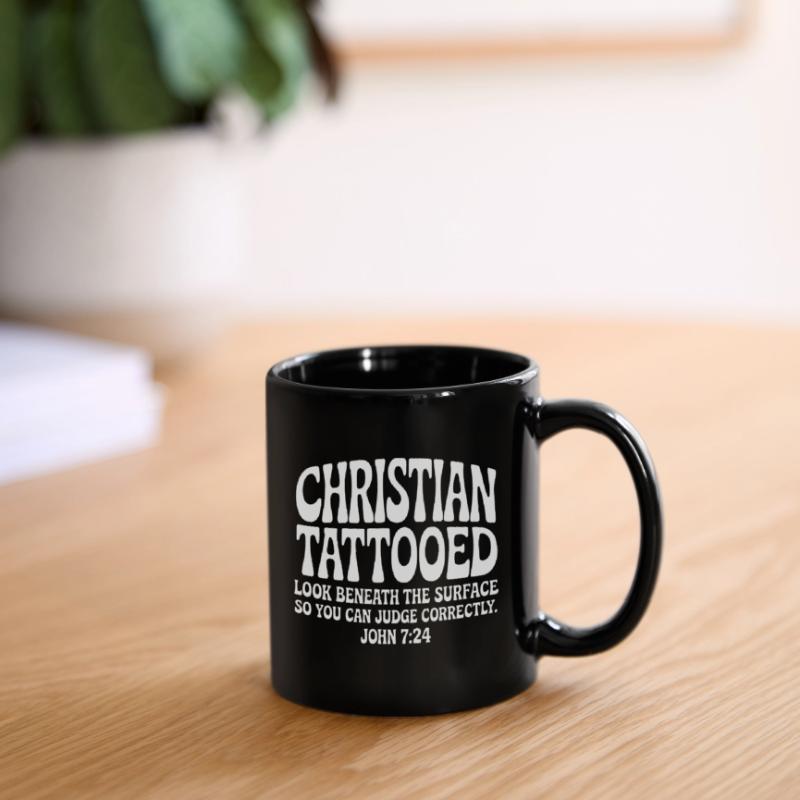 Christlich tätowierter Blick unter die Oberfläche Tasse einfarbig