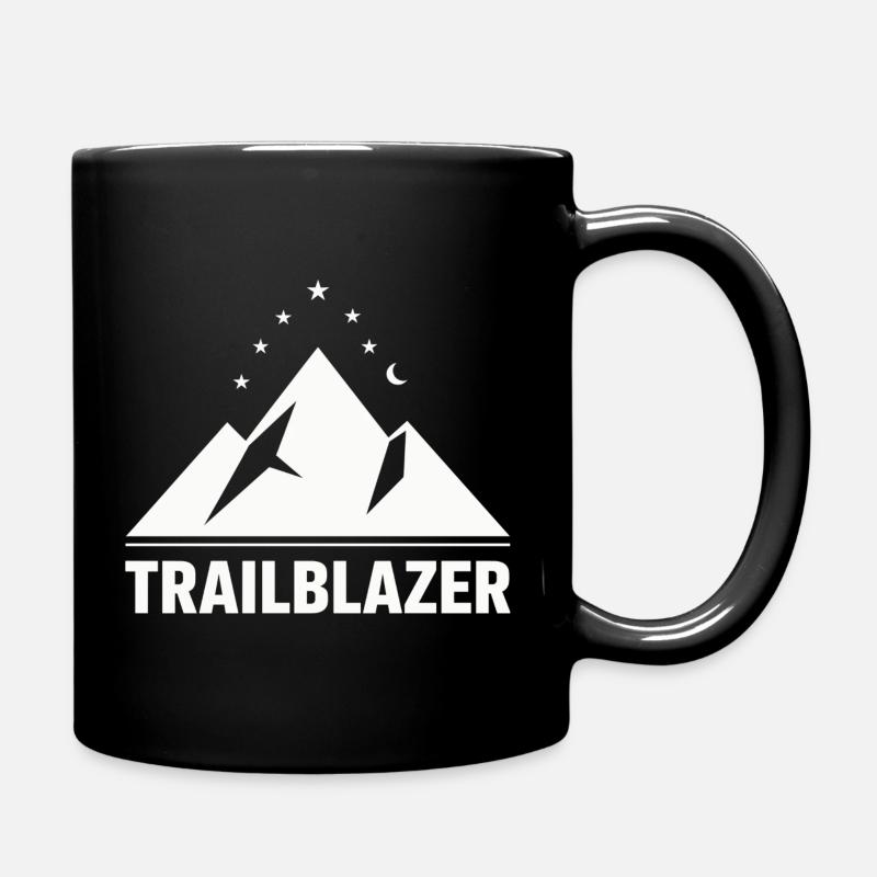 Trailblazer Mountain Night Camping Hiking - Full Colour Mug - black