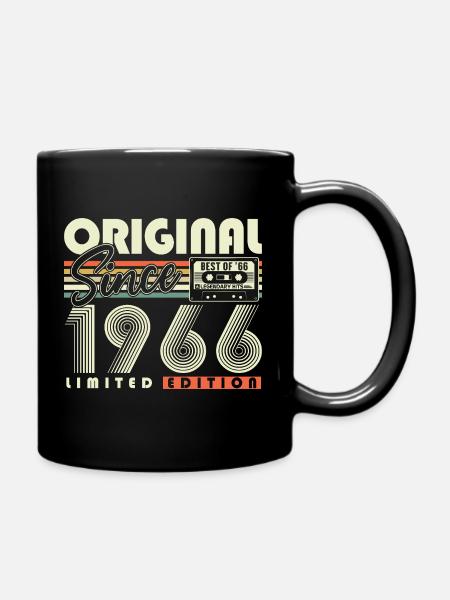 Original 1966 Jahrgang Vintage Geburtstag Retro - Tasse einfarbig - Schwarz