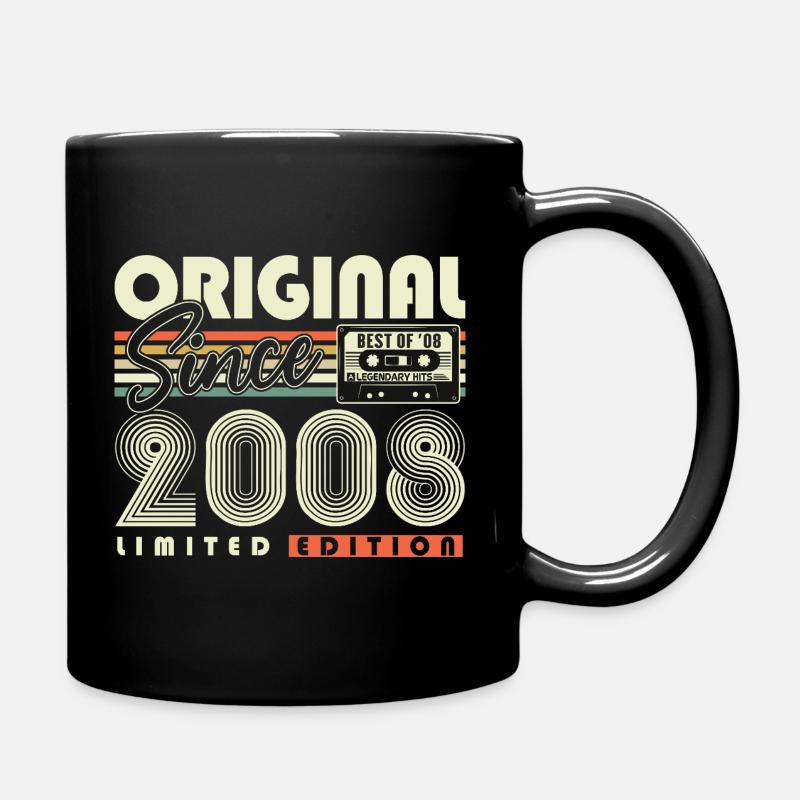 Original 2008 Jahrgang Vintage Geburtstag Retro - Tasse einfarbig - Schwarz
