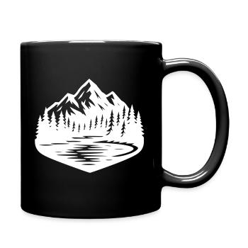 Mountains Landscape Forest - Full Colour Mug - black - Right