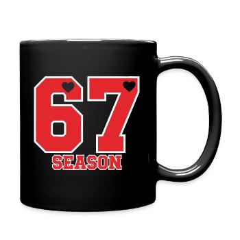 Sechs Sieben Saison Spaß 67 Valentinstag Saison Se - Tasse einfarbig - Schwarz - Rechts