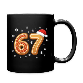 67 Weihnachten Lustiges Gingerbread 6 7 Santa Meme - Tasse einfarbig - Schwarz - Rechts