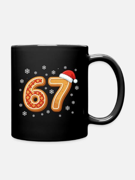 67 Weihnachten Lustiges Gingerbread 6 7 Santa Meme - Tasse einfarbig - Schwarz