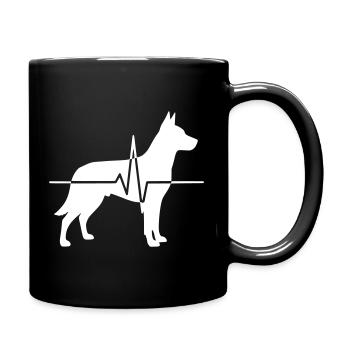German Shepherd Heartbeat ECG Dog Vector - Full Colour Mug - black - Right