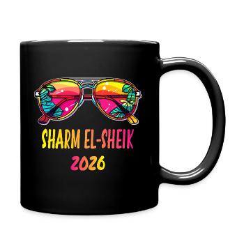 Sharm El-Sheik 2026 Neon Tropen - Tasse einfarbig - Schwarz - Rechts