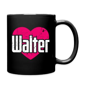 J’adore Walter Cœur Rose J’aime Walter - Mug uni - noir - Droite