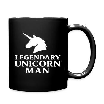 Legendärer Unicorn Man Vintage-Fetttext-Design - Tasse einfarbig - Schwarz - Rechts
