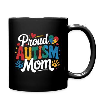 Proud Autism Mom - Full Colour Mug - black - Right