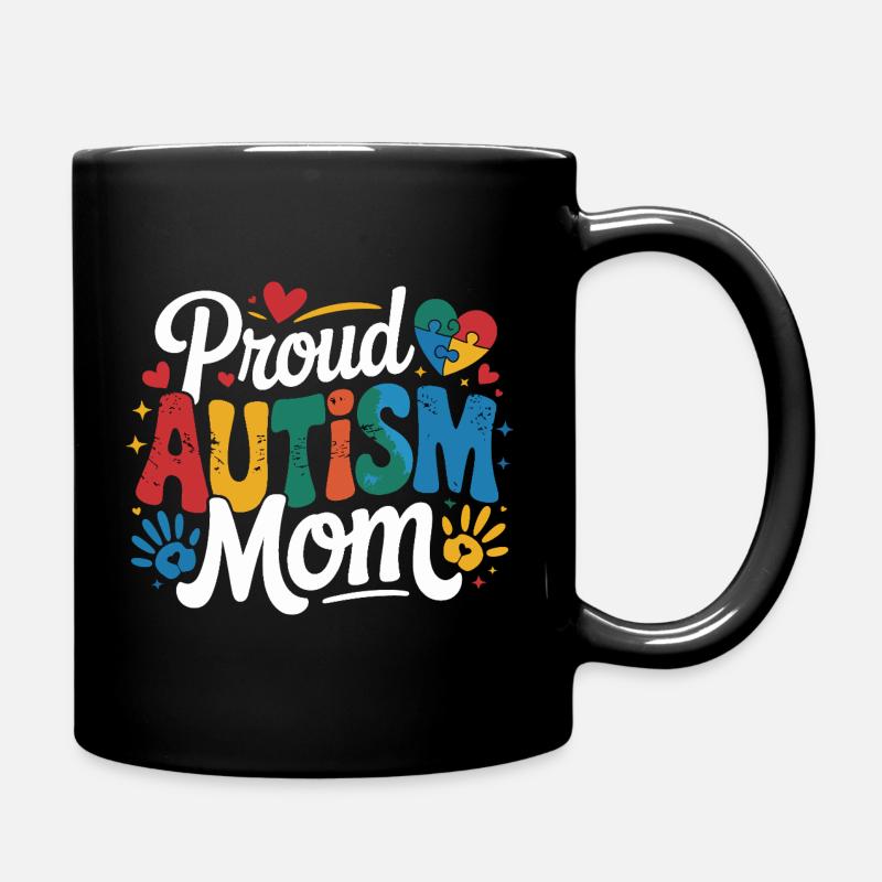 Stolze Autismus Mama - Tasse einfarbig - Schwarz