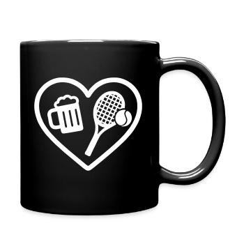 Heart Tennis Bier - Tasse einfarbig - Schwarz - Rechts