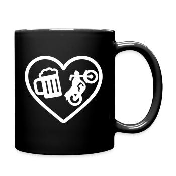 Heart Motorbike Bier - Tasse einfarbig - Schwarz - Rechts