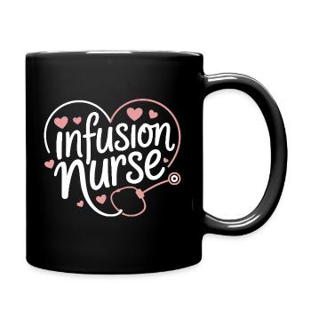 Infusion Nurse Herz-Design - Tasse einfarbig - Schwarz - Rechts