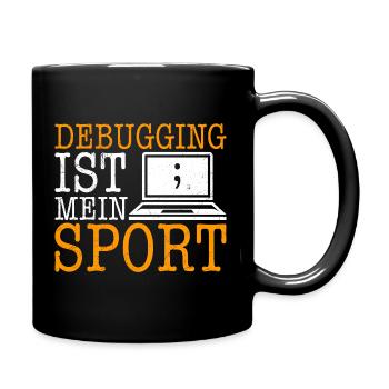 Science Coder DEBUGGING IST MEIN SPORT LUSTIG - Tasse einfarbig - Schwarz - Rechts