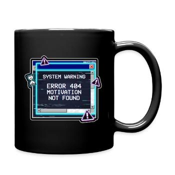 Error 404 Motivation Glitch - Full Colour Mug - black - Right