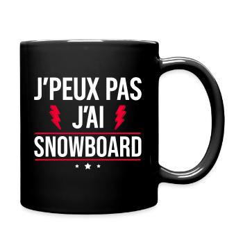 Ich kann nicht Snowboard Snowboard Humor - Tasse einfarbig - Schwarz - Rechts