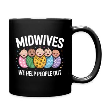 Hebammenhilfe Neugeborene Helden - Tasse einfarbig - Schwarz - Rechts