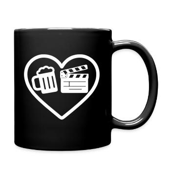 Herzbier-Kino-Humor - Tasse einfarbig - Schwarz - Rechts