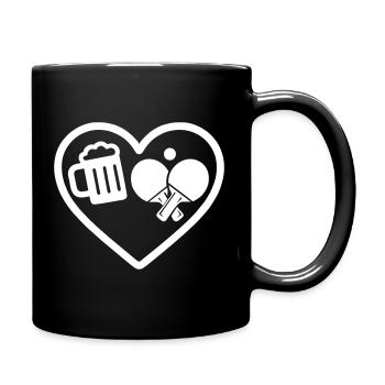 Heart Beer Tischtennis-Humor - Tasse einfarbig - Schwarz - Rechts