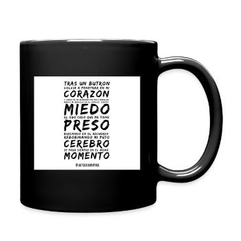 Herz und Angst im Vers - Tasse einfarbig - Schwarz - Rechts
