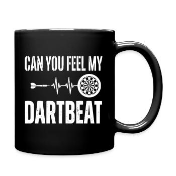 Darts "Can you fell my Dartbeat" Heartbeat Tote Bag - Full Colour Mug - black - Right