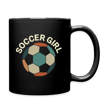 Soccer Girl – Retro Fußball - Full Colour Mug - black - Right
