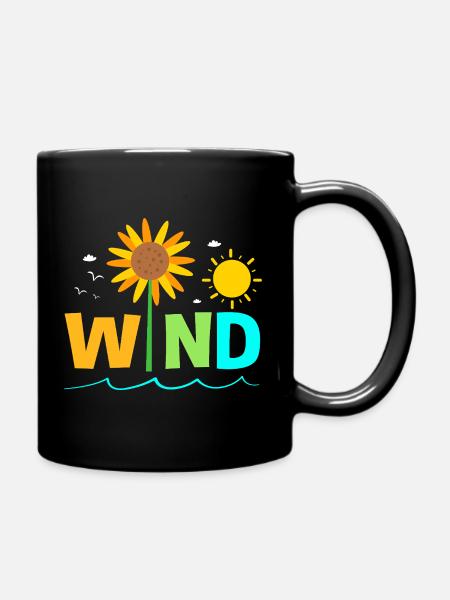 Windrad Windenergie Windkraft - Tasse einfarbig - Schwarz