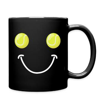 Visage Heureux du Tennis - Mug uni - noir - Droite