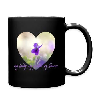 Cœur violet fleur violette mon jardin mon hobby - Mug uni - noir - Droite